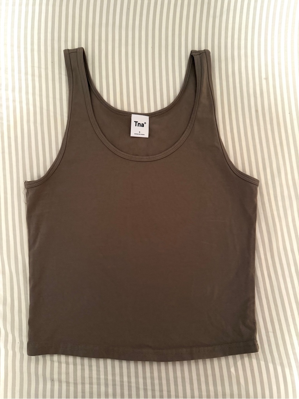 Aritzia Tna Scoop Neck Tank Top in Khaki Like New